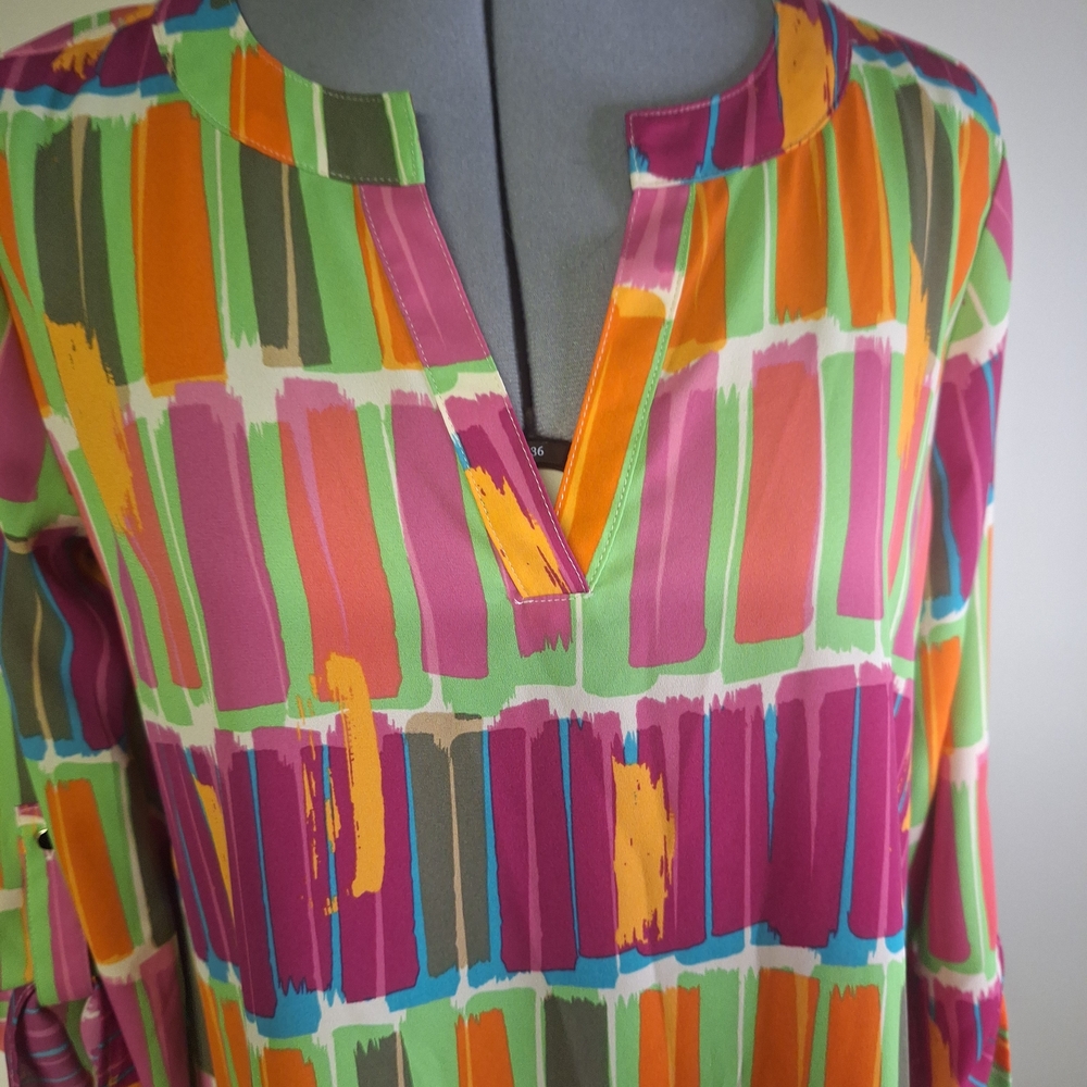 Cato Multicolor Brushstroke Blouse - image 1